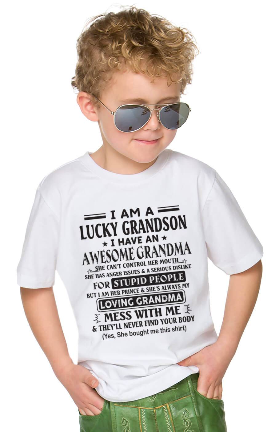 I AM A LUCKY GRANDSON I HAVE AN AWESOME GRANDMA - FROM GRANDMA - TLEE00 (SKU12-40-00)