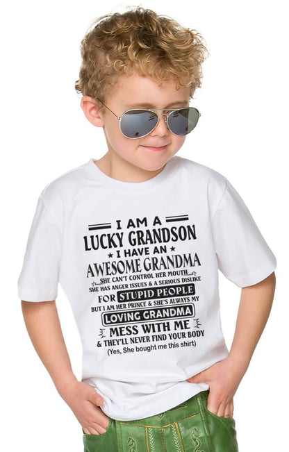 I AM A LUCKY GRANDSON I HAVE AN AWESOME GRANDMA - FROM GRANDMA - TLEE00 (SKU12-40-00)