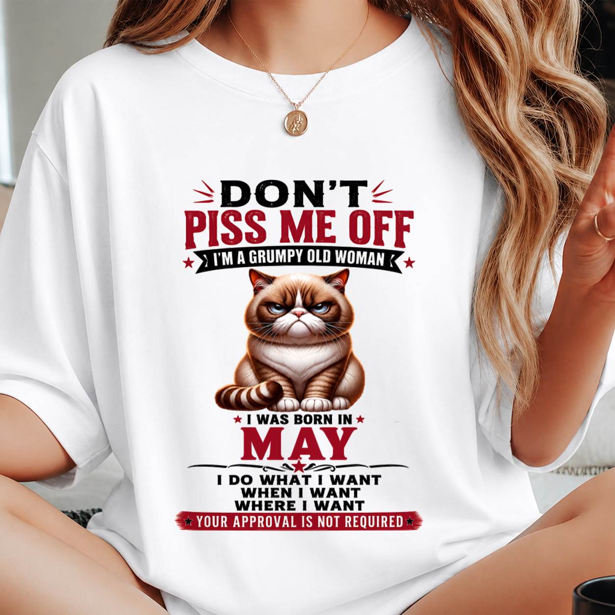 MAY – ZERO PATIENCE FUNNY CAT - FOR WOMEN - TLEE05 (SKU2608-291-05)