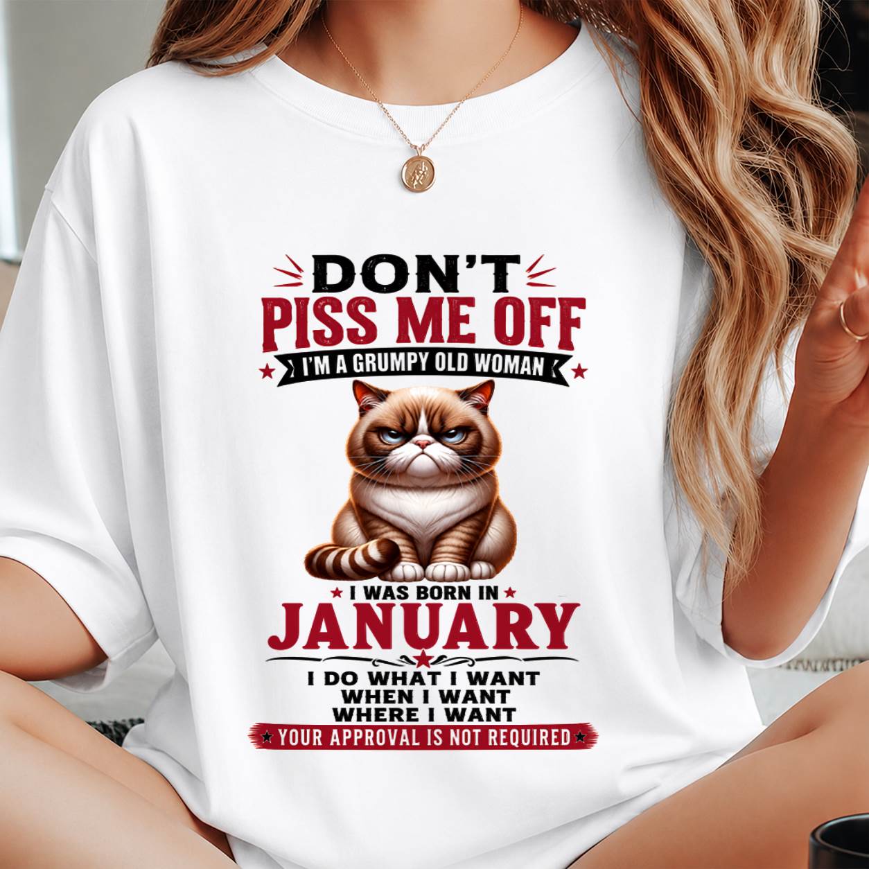 JANUARY – ZERO PATIENCE FUNNY CAT - FOR WOMEN - TLEE01 (SKU2608-291-01)