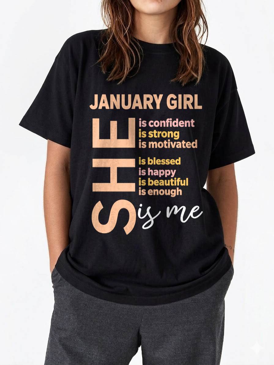 JANUARY GIRL - SELF LOVE TYPOGRAPHY - FOR WOMEN - TLEE01 (SKU2606-255-01)