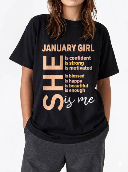 JANUARY GIRL - SELF LOVE TYPOGRAPHY - FOR WOMEN - TLEE01 (SKU2606-255-01)