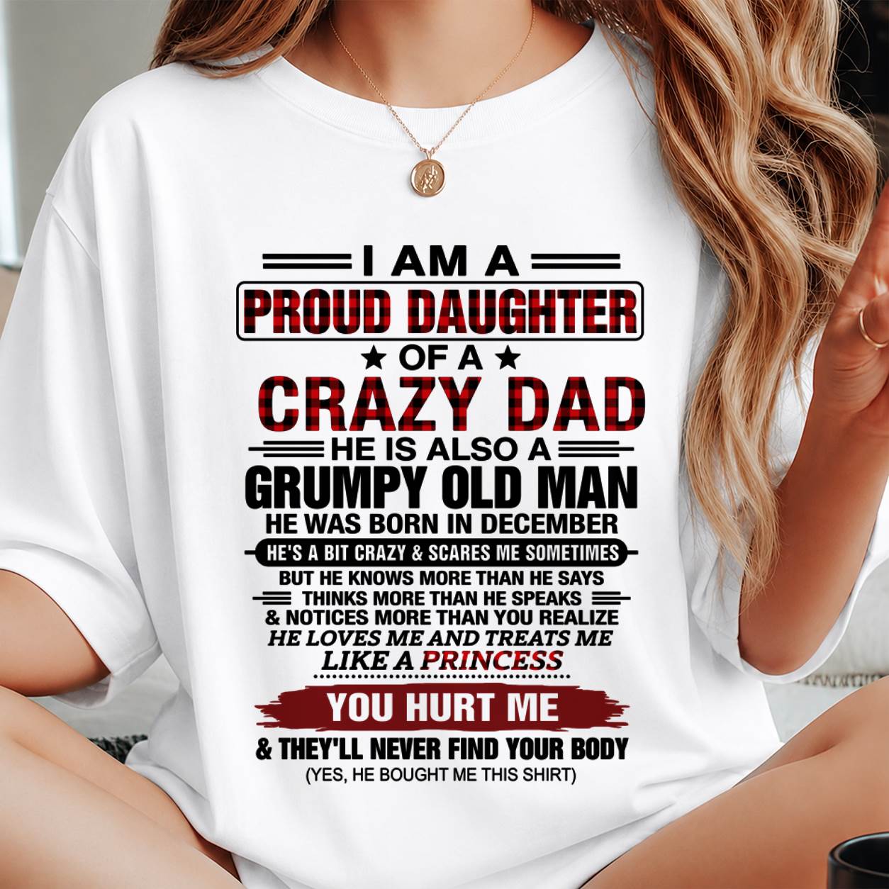 DECEMBER - BEST DAD BEST DAUGHTER SHIRT - FROM DAD - TLEE12 (SKU2608-27-12)