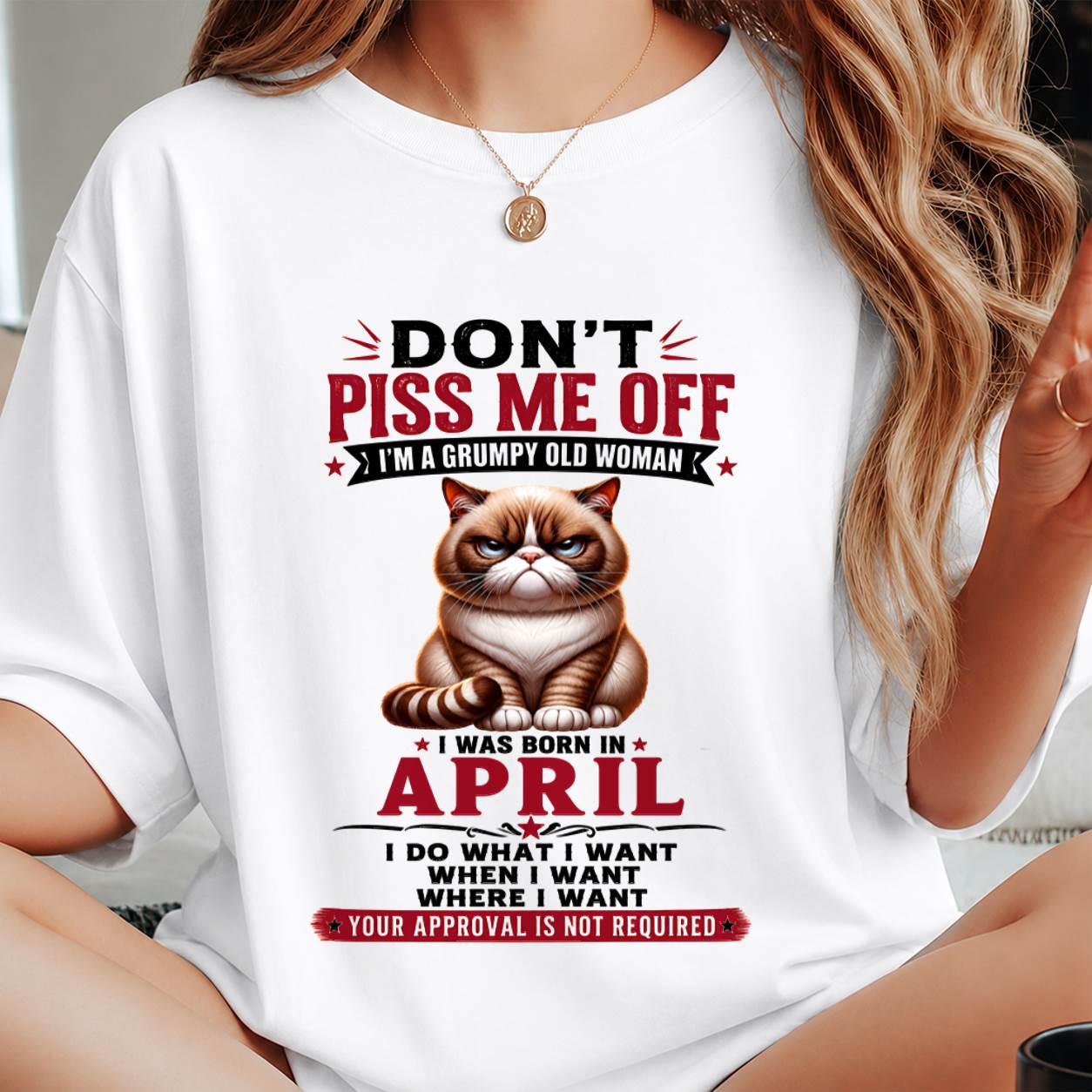 APRIL – ZERO PATIENCE FUNNY CAT - FOR WOMEN - TLEE04 (SKU2608-291-04)