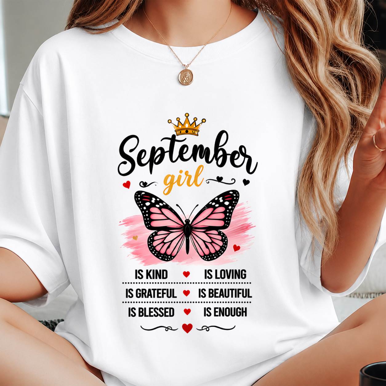SEPTEMBER GIRL BUTTERFLY SHIRT - FOR WOMEN - TLEE09 (SKU2608-593-09)