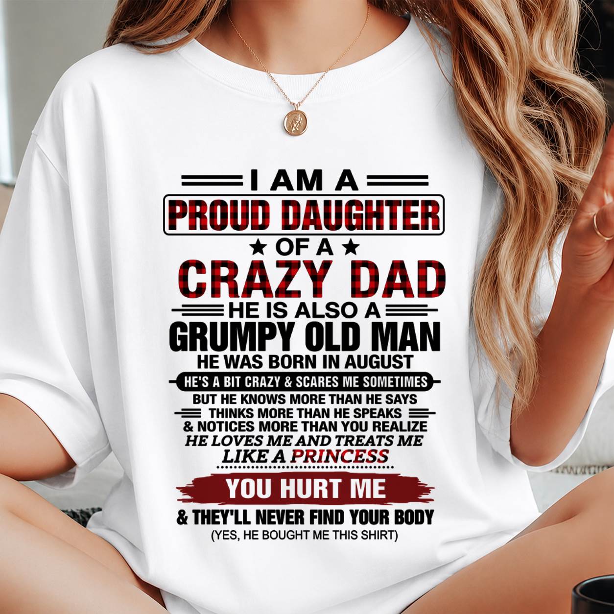 AUGUST - BEST DAD BEST DAUGHTER SHIRT - FROM DAD - TLEE08 (SKU2608-27-08)