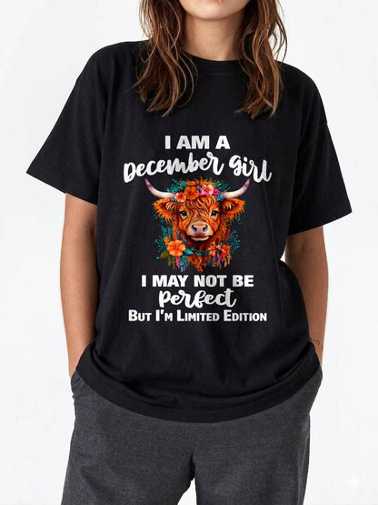 DECEMBER GIRL ONE OF A KIND TEE - FOR WOMEN - TLEE12 (SKU2607-296-12)