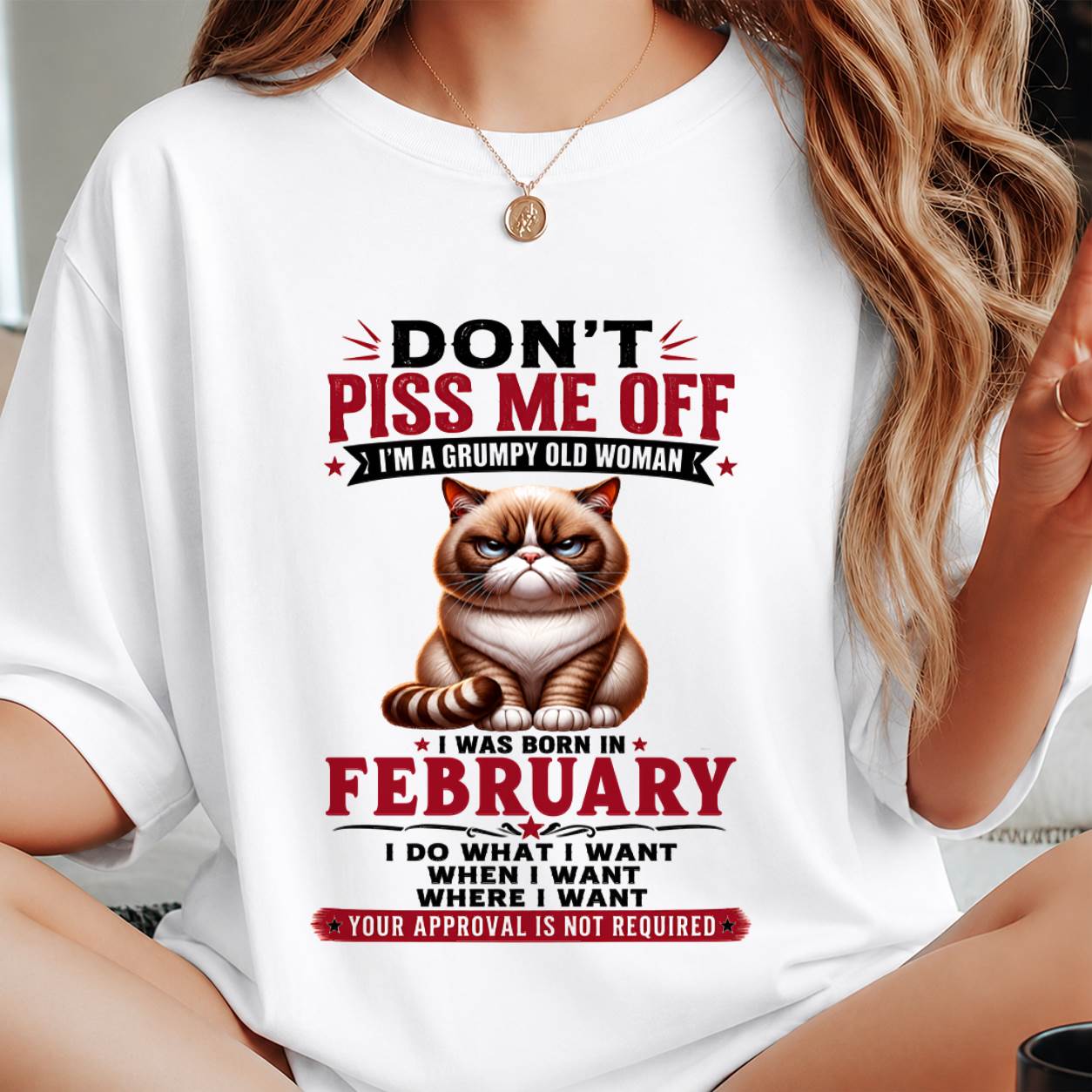 FEBRUARY – ZERO PATIENCE FUNNY CAT - FOR WOMEN - TLEE02 (SKU2608-291-02)