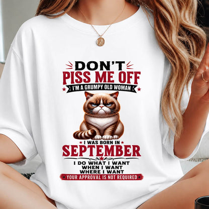 SEPTEMBER – ZERO PATIENCE FUNNY CAT - FOR WOMEN - TLEE09 (SKU2608-291-09)