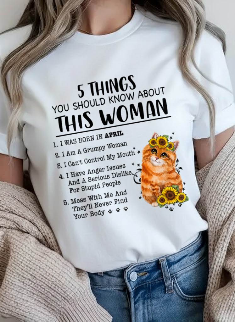 APRIL - 5 THINGS YOU SHOULD KNOW ABOUT THIS WOMAN - FOR WOMEN - TLEE04 (SKU2602-186-04)