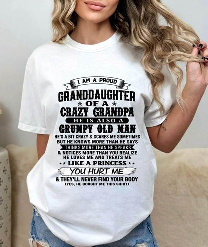PROUD GRANDDAUGHTER OF A CRAZY GRANDPA - FROM GRANDPA - TLEE00 (SKU2607-114-00)