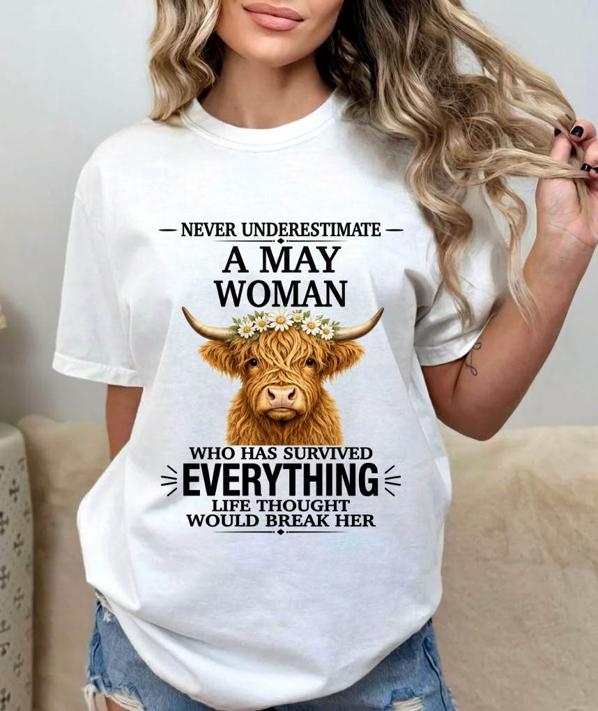 MAY WOMAN HIGHLAND COW SHIRT - FOR WOMEN - TLEE05 (SKU2606-158-05)