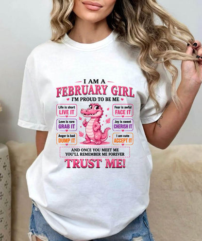 FEBRUARY GIRL CUTE ALLIGATOR TEE - FOR WOMEN - TLEE02 (SKU2607-236-02)