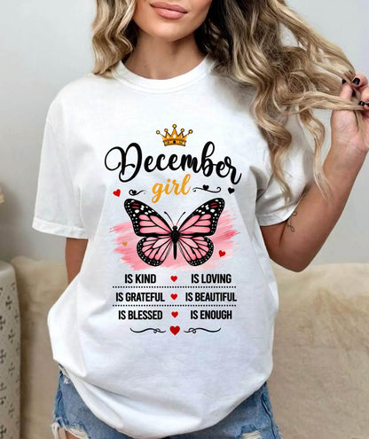 DECEMBER GIRL BUTTERFLY SHIRT - FOR WOMEN - TLEE12 (SKU2608-593-12)
