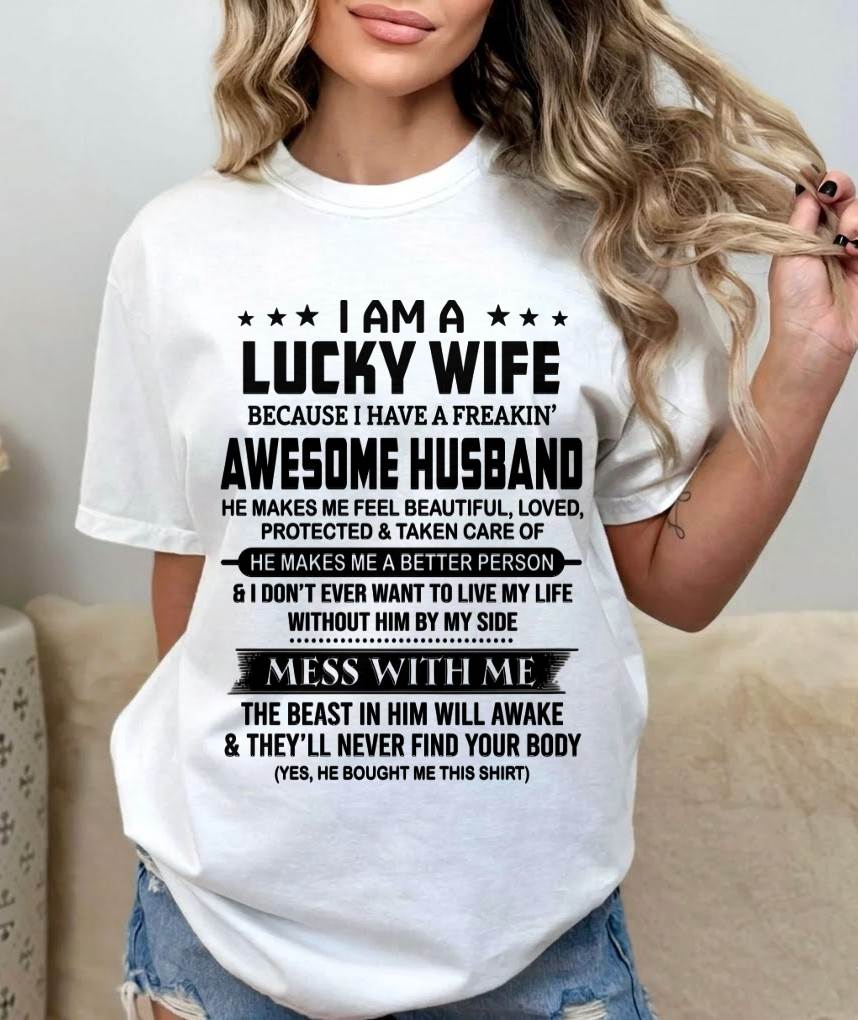 LUCKY WIFE OF AN AWESOME HUSBAND - FROM HUSBAND - TLEE00 (SKU2605-97-00)