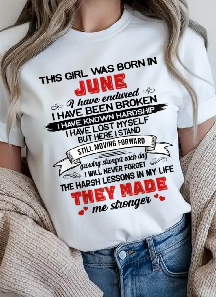JUNE - EVERY HARD LESSON MADE ME STRONGER - FOR WOMEN - TLEE06 (SKU2602-22-06)
