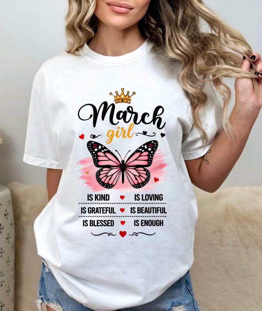 MARCH GIRL BUTTERFLY SHIRT - FOR WOMEN - TLEE03 (SKU2608-593-03)