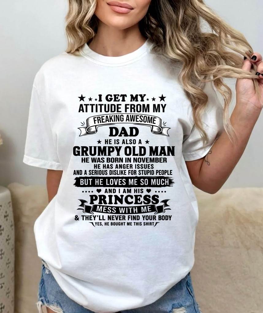 NOVEMBER - AWESOME DAD PRINCESS SHIRT - FROM DAD - TLEE11 (SKU2607-352-11)