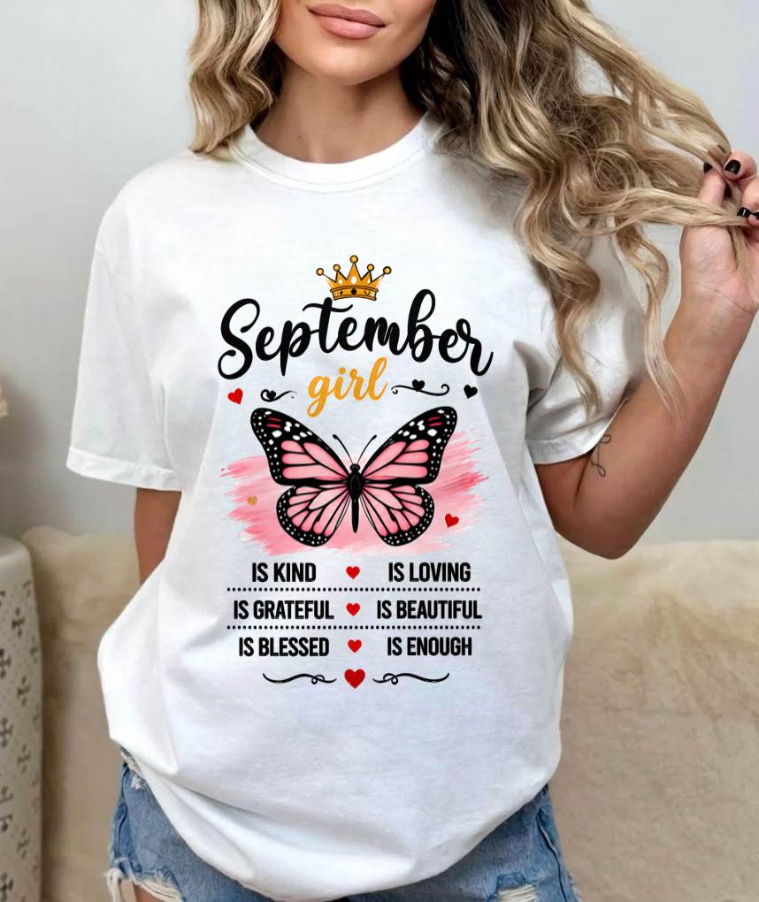 SEPTEMBER GIRL BUTTERFLY SHIRT - FOR WOMEN - TLEE09 (SKU2608-593-09)
