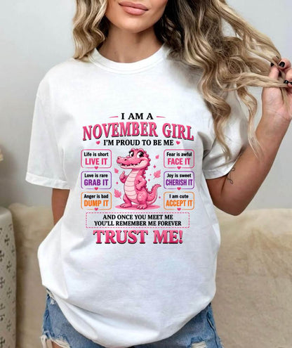 NOVEMBER GIRL CUTE ALLIGATOR TEE - FOR WOMEN - TLEE11 (SKU2607-236-11)