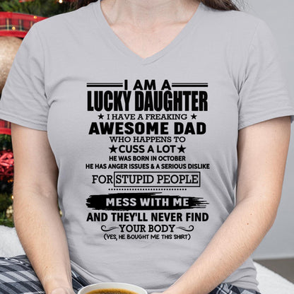 October - I'm Lucky Daughter - Gift for Daughter from Dad - TLEE10 (SKU-T1406DD-10)