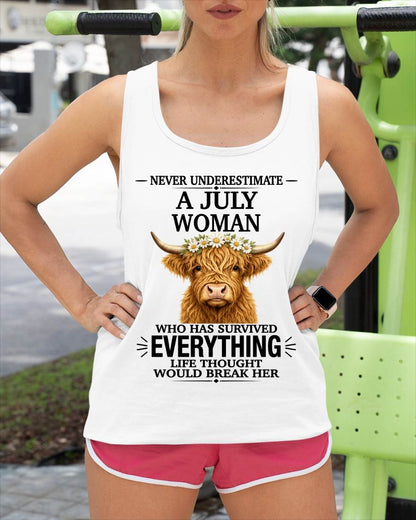 JULY WOMAN HIGHLAND COW SHIRT - FOR WOMEN - TLEE07 (SKU2606-158-07)