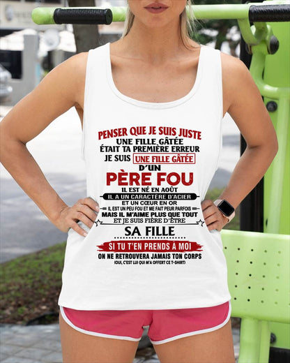 AOÛT / PAPA FOU, FILLE GÂTÉE - CADEAU DE PAPA - TLEE08 (SKU2605-354-08)