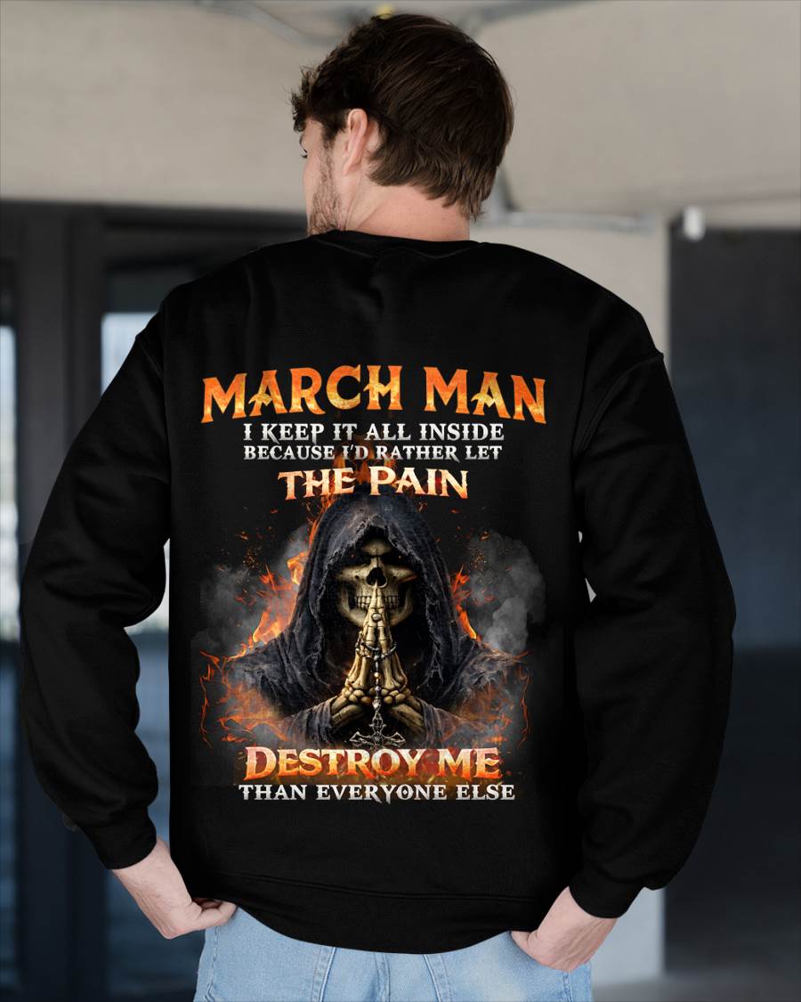 MARCH MAN SKULL SHIRT – I KEEP IT ALL INSIDE DARK GOTHIC T-SHIRT - FOR MAN - TLEE03 (SKU2604-136-03)