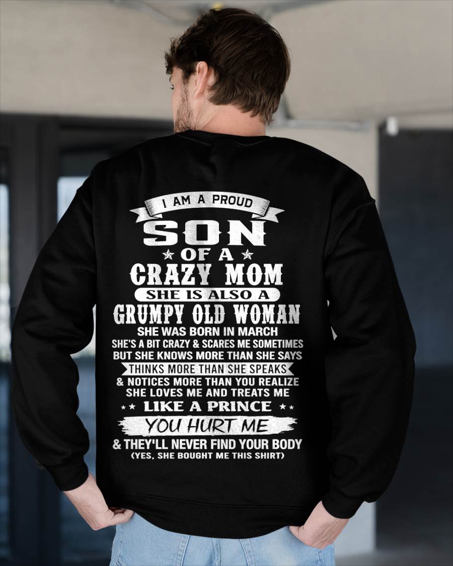 MARCH - PROUD SON OF A CRAZY MOM - FROM MOM - TLEE03 (SKU2606-127-03)