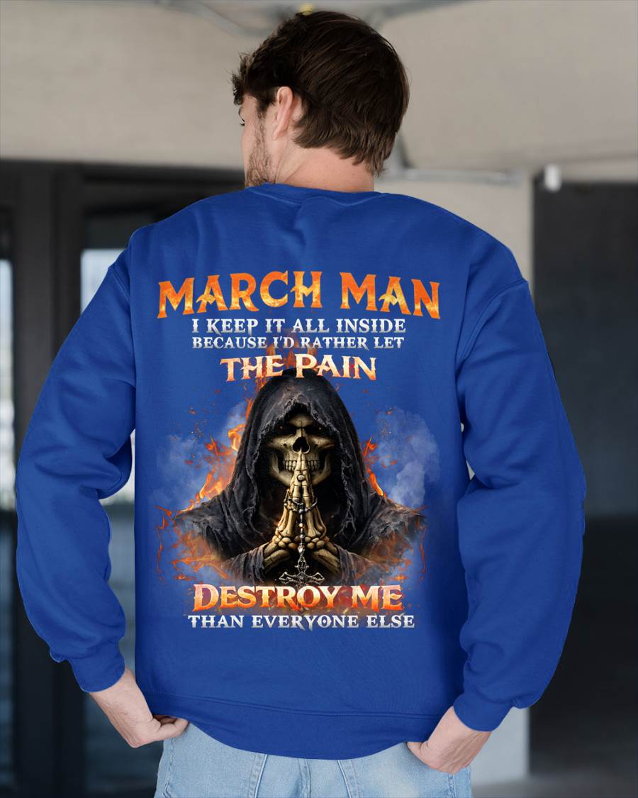 MARCH MAN SKULL SHIRT – I KEEP IT ALL INSIDE DARK GOTHIC T-SHIRT - FOR MAN - TLEE03 (SKU2604-136-03)
